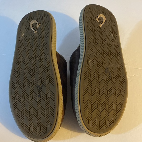 EUC OLUKAI Leather Mules, Slides, Women Sz 10, EUR 41, Men Sz 8, Sherpa, Unisex - Picture 12 of 15